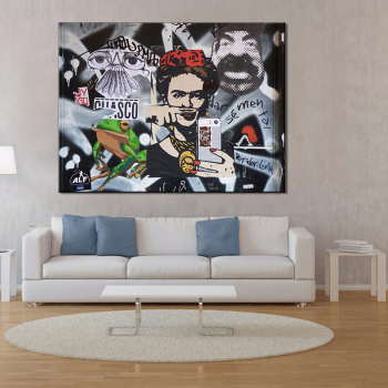 Retrato de la decoración del hogar Pintura al óleo abstracta Elemento múltiple Decoración de la pared de dibujos animados Pintura en aerosol