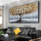 Handmade Home decoration Modern abstract Gold Tree oil painting handpainted canvas painting home decor wall art picture for room