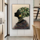 Custom modern handmade canvas wall art oil painting unframed, fashion black lady portrait art custom design oil paint