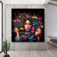 Wholesale living room hotel wall decor painting, sex black lady graffiti art painting, short lint print canvas painting