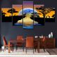 Modern 5 Frameless Canvas African Prairie Animal Painting Printing Wall Art Home Decoration 5 Living Room Picture