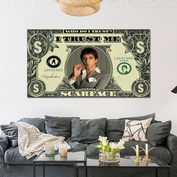 Luxury hotel living room wall decor 3D painting, USD dollar abstract portrait artwork printing canvas painting