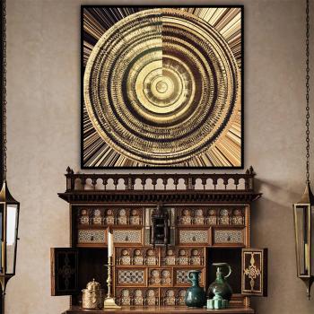 Décoration de la maison circulaire Vortex chaotique métal couleur affiche salon mur Art Jet d'encre toile peinture à l'huile