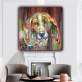 Modern animal hand painted canvas color dog oil painting home decoration living room canvas painting