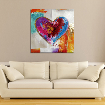 handmade oil painting loveheart Thick texture home decor Wall Decoration