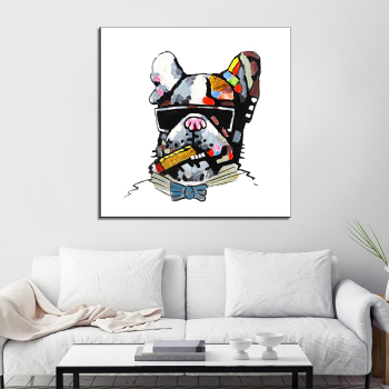 Encantador perro Animal paisaje pintura al óleo sobre lienzo póster e impresión arte abstracto cuadro de pared para decoración para sala de estar