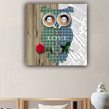 Best wholesale wall art custom design abstract owl photo picture canvas print original product painting