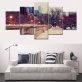 Modern Frameless City Snowscape Printing Wall Art Home Oil Painting Decoration 5 Living Room Pictures