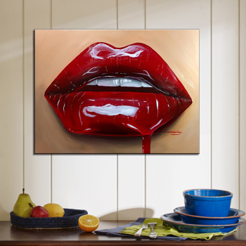 Make up painting canvas Sexy Lips Painting Home Decor No Frame Wall Pictures for Living Room Canvas Painting Wall art