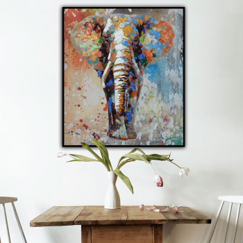 Handmade Texture Oil Painting Giant elephant Abstract Art Wall Pictures for Home Office Decoration