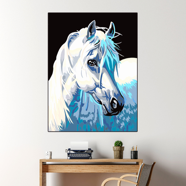 Pintura al óleo DIY cuadro sin marco en la pared pintura acrílica pintura al óleo abstracta pintura de regalo única por números caballos