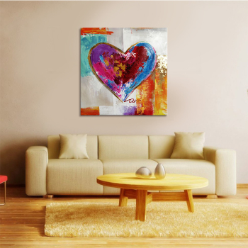 handmade oil painting loveheart Thick texture home decor Wall Decoration