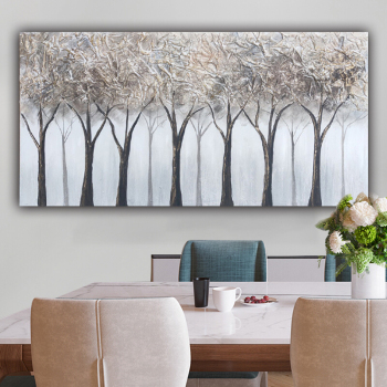 Custom handmade quality canvas oil painting abstract thick texture forest wall art decor painting from photo
