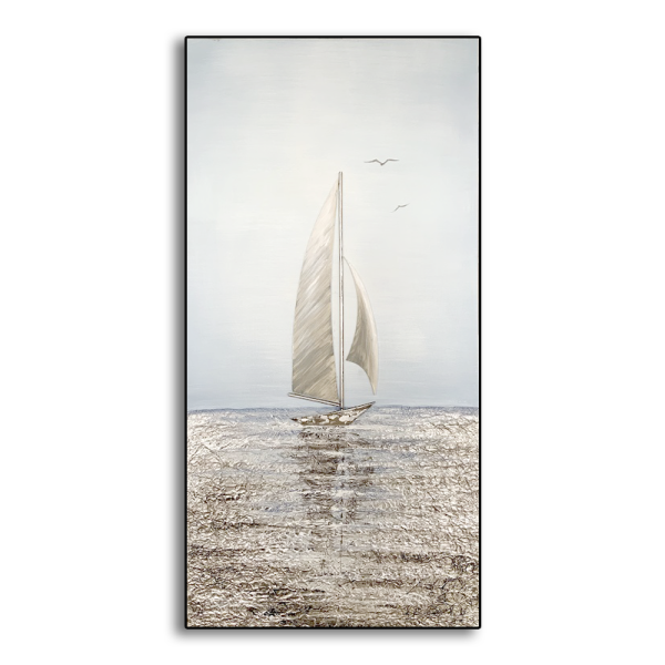 A Lonely Sailing Painting 3D Painting Canvas Wall Art Oil Painting Wall Pictures Hand Painted Wall Art for Living Room