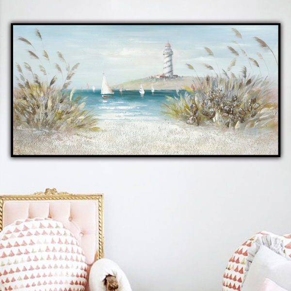 Abstract Landscape Wall Art Canvas Painting Blue Sea Oil Painting Poster Prints Wall Picture For Living Room Home Decor