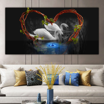Canvas Painting Animal Wall Art White Swan Posters and Prints Living Room Home Decoration Painting