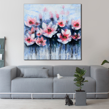 100% personnalisé fleur peinture toile mur art abstrait toile peintures à l'huile pour la décoration intérieure