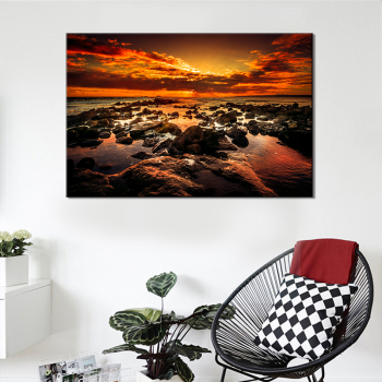 Seaside Sunrise Landscape Graceful Posters and Prints HD Print Wall Art Pictures Living Room Decoration Canvas Painting
