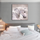 Modern style gloomy white horse animal art ink printed painting, OEM design custom printed canvas painting