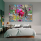 Lovers Focus On Love Modern 3 Frameless Interior Wall Art Home Decoration Oil Painting