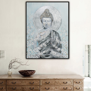 Fashion Wall Art Fallout canvas painting Dark Color Lotus Lantern Buddha Canvas Oil Painting Living Room
