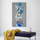 Abstract Beautiful Lady Wall Art Canvas Painting In Hat With Peacock Feathers Artwork Print Home Decor