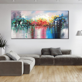 New product glacial volcanoes and lakes art paintings print handmade  canvas oil painting