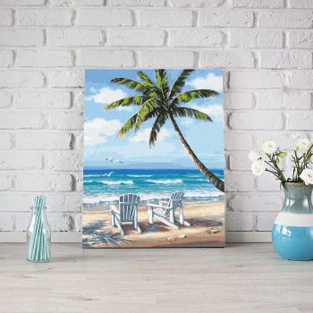 Paradise Beach Painting On Canvas Kits Adult Diy Custom Handmade Oil Wall Decorative Art Paint By Number