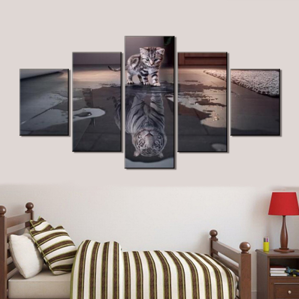 Multi Panel Cat Tinger Canvas Painting Animal Poster Anime Wall Art HD Giclee Prints