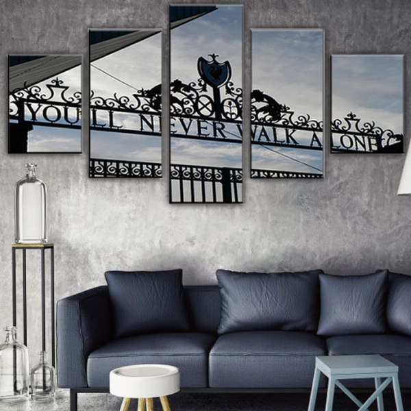 Modern Blue Sky Iron Fence 5 Canvas Wall Art Combination Painting Home Decoration Oil Painting