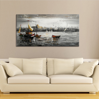 handmade painting Thick texture sailings on sea