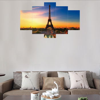 5 pièces de peintures à l'huile pour la beauté de la tour Eiffel en décoration d'été