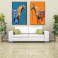 Modern Frameless Galloping Horse Chinese Style Printing Wall Art Home Decoration 2 Living Room Painting