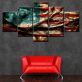 Modern Frameless Canvas American Star Flag Print Wall Art Home Decor 5 Pictures Oil Painting Of Living Room