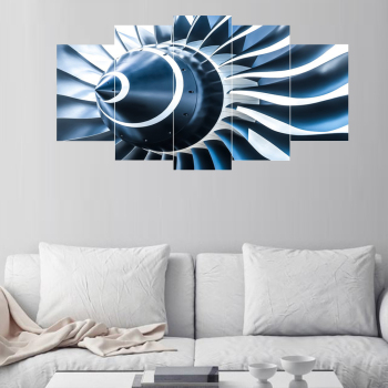 Modern frameless metal mechanical engineering printing wall art home decoration 5 living room pictures