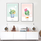 Modern Frameless Cactus Printing Wall Art Home Decoration 2 Living Room Pictures