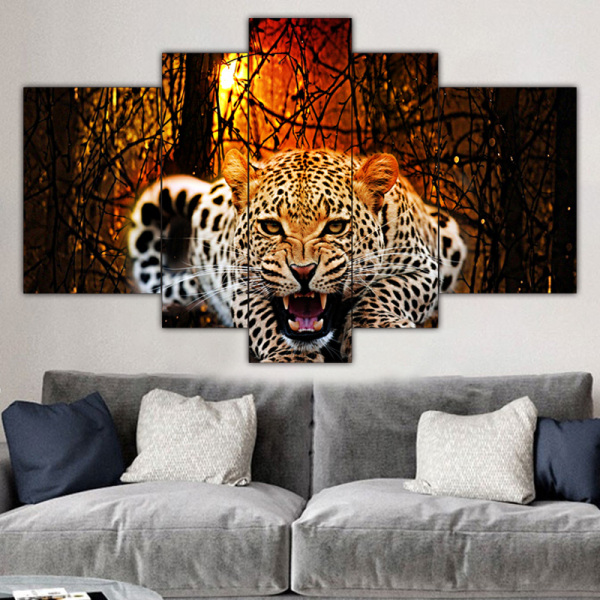 Living Room Wall Art Canvas Painting Animal Leopard Picture Poster Home Decoration Painting