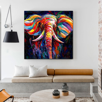 handgemachte Malerei afrikanische Kunst Tier Elefant Leinwand Kunstwerk für Zuhause Wände Wohnzimmer Dekor Quadro Großhandel