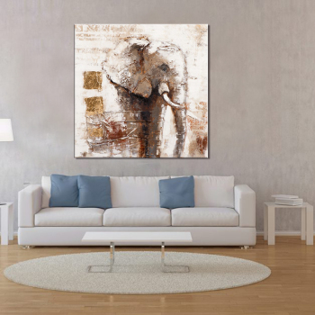 Venta caliente del este diseño elefante gris arte de la pared decoración pintura hecha a mano decoración abstracta pintura al óleo aceptar personalizado
