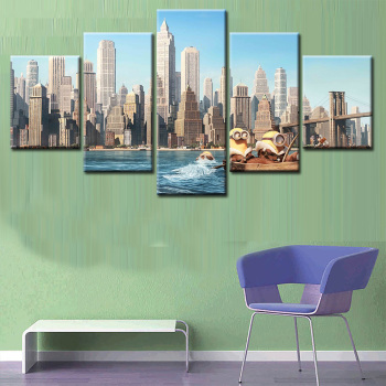5 pièces impressions sur toile de beau bâtiment peinture mur Art décor à la maison 5 panneaux photos pour salon