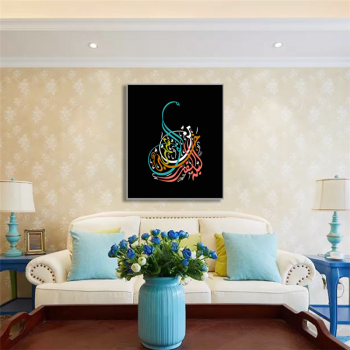 High quality custom color handmade oil artworks literal decorative canvas wall painting