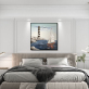 Hot selling artworks handmade oil painting for hotel, Top fashion lighthouse and boat hand painted oil painting wall arts