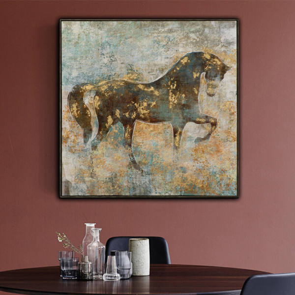 Home Decorative Handmade Modern Picture Running Horse Animal Abstract Wall Art Oil Paintings On Canvas