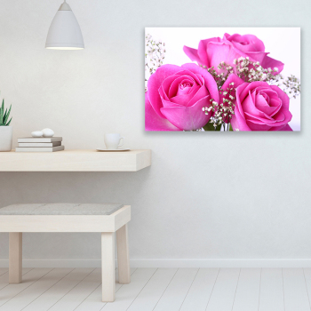 Beautiful pink rose picture canvas print wall decorative painting for living room and bedroom