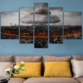 Modern five panel printing painting dark cloud landscape living room sofa canvas background painting