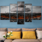 Modern five panel printing painting dark cloud landscape living room sofa canvas background painting
