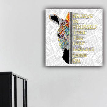 New style wall art custom design zebra English alphabet print products living room canvas painting