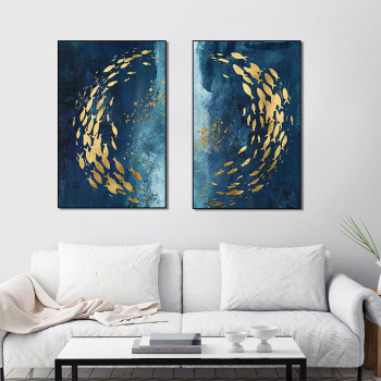 Modern Frameless Deep Sea Fish Printing wall art home decoration 2 living room picture painting