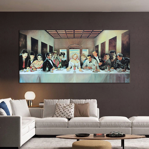 Factory price OEM design the world famous movie star team art picture hotel wall art painting