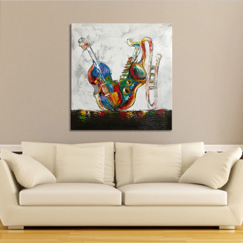 handmade oil painting Guitar shacks Thick texture home decor Wall Decoration